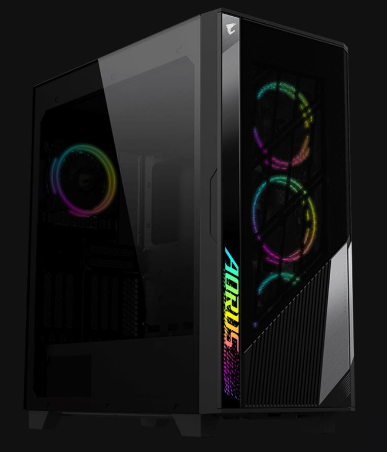 GIGABYTE AORUS C500 GLASS Black Mid Tower PC Gaming Case Tempered